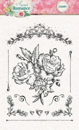 Silicone-FRANCOBOLLO - Romance dolce Nr, 128 Set 10 TIMBRI rosa fiore fiori c... - Afbeelding 1 van 1