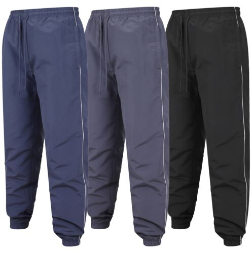 Mens Tracksuit Bottoms One Striped Jogging Trousers Sport Gym Zip Pockets S-2XL - Picture 1 of 16