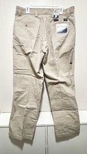 NWT Mens Dockers Pants Washed Canvas Khaki Flat Front Classic Fit 38x32