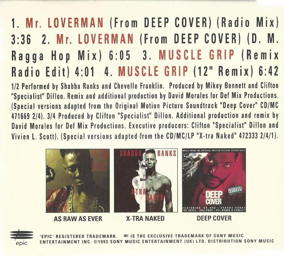 Mr. Loverman / Muscle Grip CD Shabba Ranks (1993) - Image 2 of 2