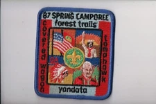 1987 Covered Wagon Forest Trails Lomahawk Yandata Spring Camporee patch