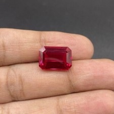Natural Mozambique Red Ruby 11.30 CT Emerald Cut Loose Gemstone