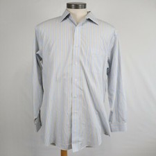 Brooks Brothers Shirt Mens 17-4/5 Regent Non Iron Button Up Striped Long Sleeve