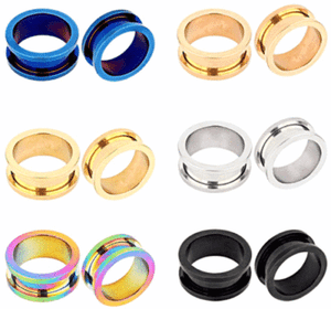 TITANIUM-Screw-Fit-EAR-GAUGES-Plugs-Flesh-TUNNEL-Piercing-Jewelry-BEST-SELLER