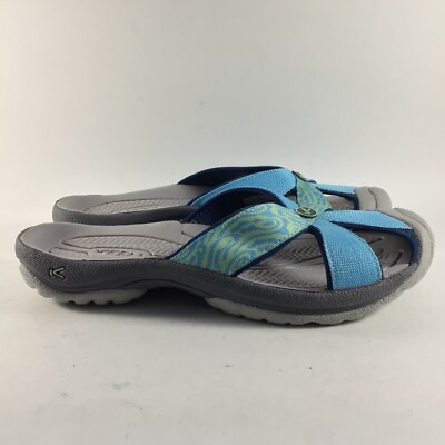 Keen Bali womens sandals closed toe slides blue gray size