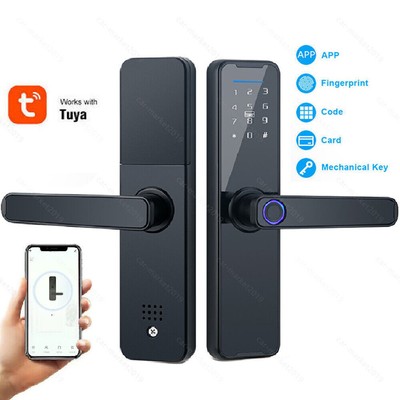 Electronic Smart Door Lock APP Fingerprint Card Password Key Home Security