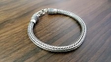 Weave Chain Bracelet - Men's Silver Chain Bracelet - Solid 925 Sterling Silver