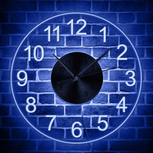 LED Illuminated Silent Wall Clock Vintage Decorative Round 12 inch night light - Picture 5 of 12
