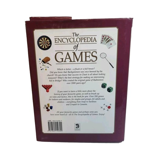The Encyclopaedia of Games (Hardcover, 2000) Rules For Over 200 Games - Foto 2 di 7