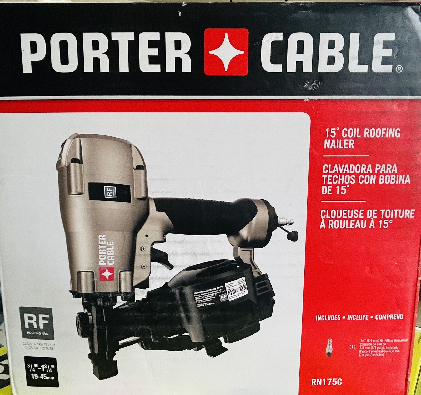 PORTERCABLE RN175C 15Degree Coil Roofing Nailer Roofing Gun FREE SHIP