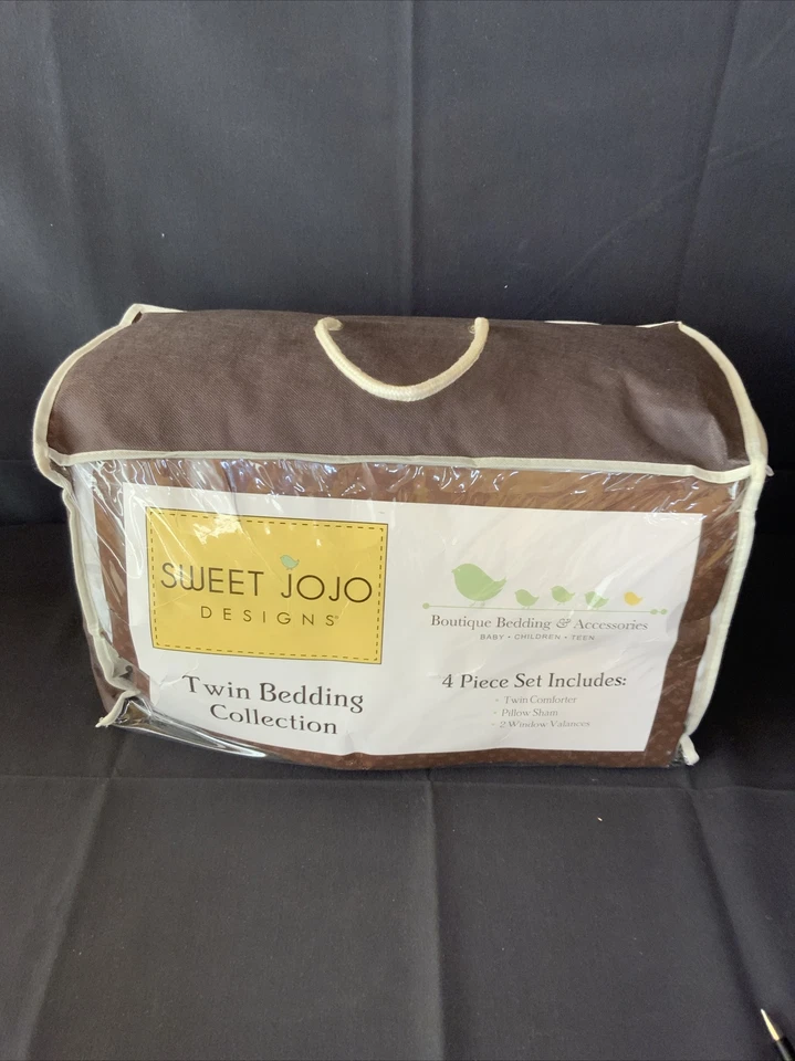 Juego de 4 piezas de colección de ropa de cama doble Sweet Jojo Designs floral (blanco, bronceado, salvia) Foto 3 de 3