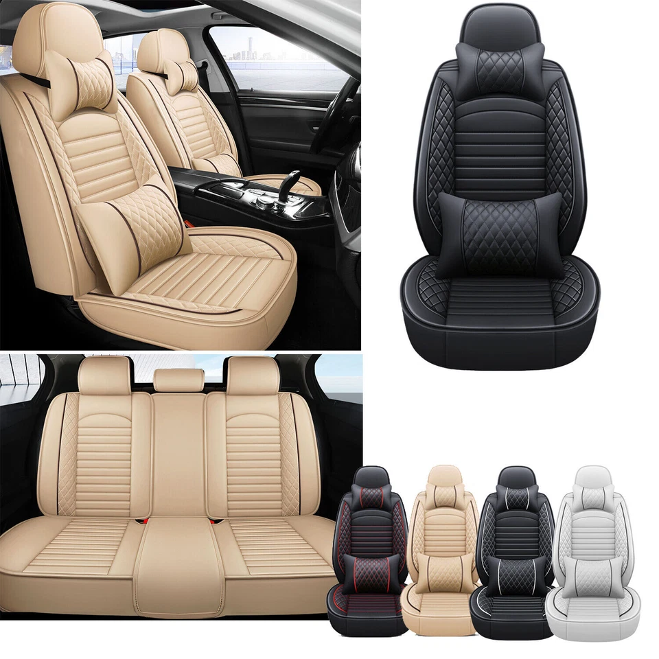 For BMW Car Seat Cover Seat Full Set Luxury Leather Front Rear 2/5 Seats Cushion Foto 3 de 4