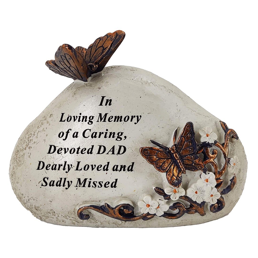 Special Dad Flower & Butterfly Memorial Grave Funeral Stone Plaque