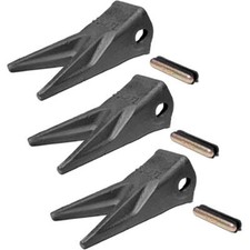 Titan Attachments Set of (3) 23WTL Bucket Twin Tiger Tooth Assembly