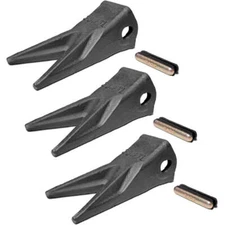 Titan Attachments Set of (3) 23WTL Bucket Twin Tiger Tooth Assembly