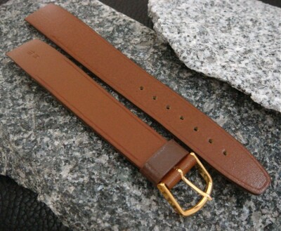 Vintage Hirsch Brown Leather 18mm Open-ended or Fixed Lug  Watch Strap