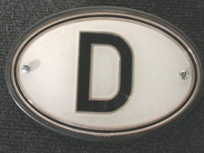 WEGU D-PLATE BADGE VINTAGE CAR ACCESSORY MERCEDES MB VW BUG COX PEROHAUS NOS