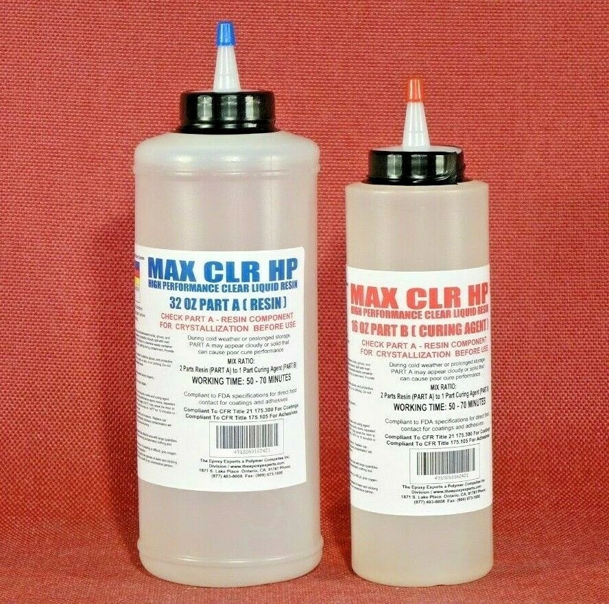 MAX EPOXY RESIN SYSTEMS Epoxy Clear Resin 4 Carbon Fiber & Fiberglass Layup Also Casting Bonding Potting