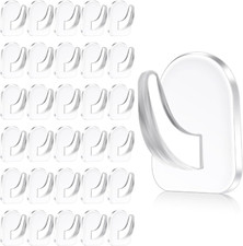 30 Pcs Clear Adhesive Wall Hooks for Hanging, Heavy Duty Removable Hooks, Plasti