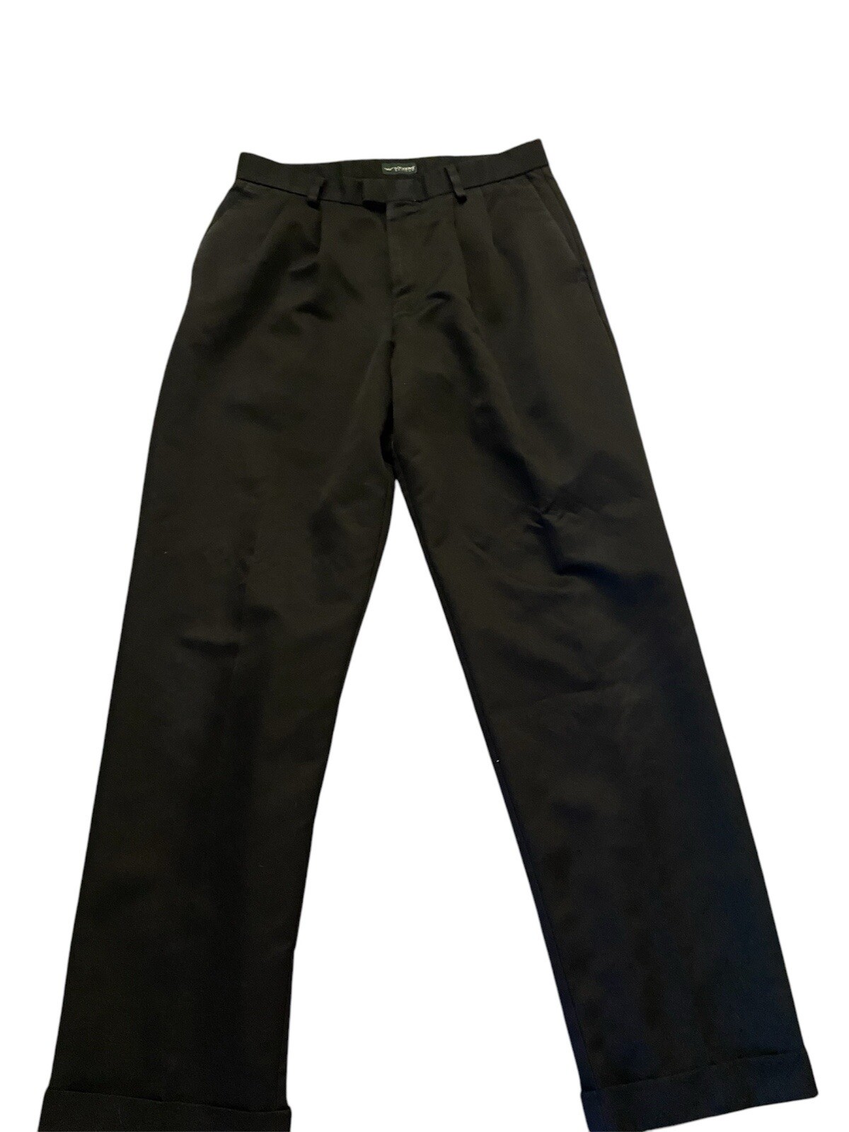 Black men’s work trousers with cuffed legs. Size 34x34