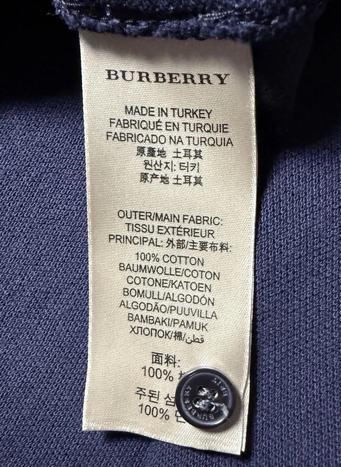 Burberry Brit Polo Shirt Mens XXL Navy Blue Pique Short Sleeve Knight Logo 2XL - Image 3 of 4