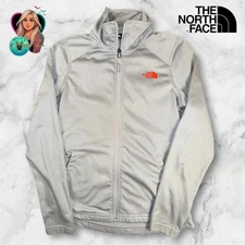 The North Face Womens Small Gray Tech Mezzaluna Full Zip Jacket Lightweight