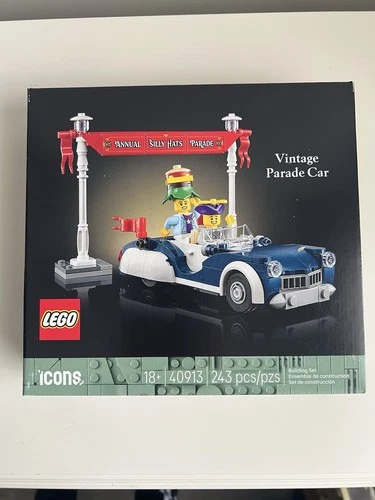 Lego 40913 ICONS Vintage Parade Car, 243 pcs, Silly Hats, New Sealed In Box