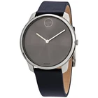 Movado Bold Quartz Grey Dial Blue Leather Men's Watch 3600586