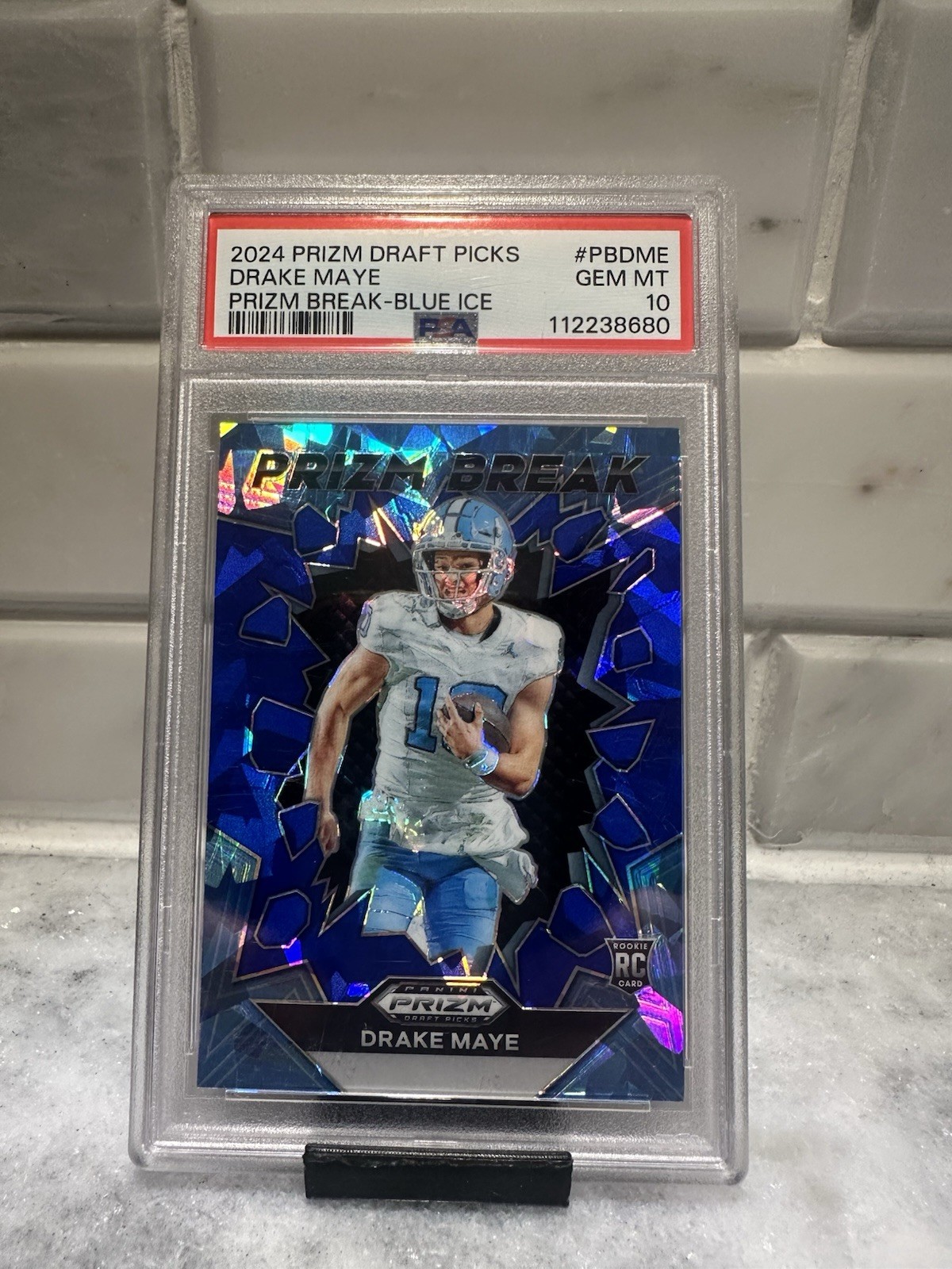 Drake Maye Panini Prizm Draft Picks Prizm Break #PBDME Blue Ice