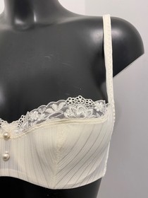 Lise Charmel Ivory Bandeau Bra 32C Hidden Underwired foam lined cups bridalwear