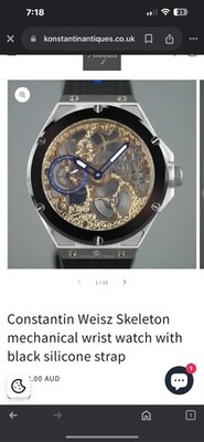 Constantin Weisz Skeleton Mechanical Watch Gold Engraved Movement exhibition