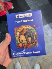 Puzzle Up Floral Elephant Premium Wooden Puzzle Size: Large A3  built once