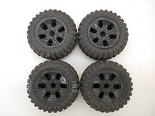 Set Of 4 2.1 Plastic Beadlock 110 Stadium Truck Tires On 12mm Hex Wheels Used Set Of 4 2.1 Plastic Beadlock 110 Stadium Truck Tires On 12mm Hex Wheels Used