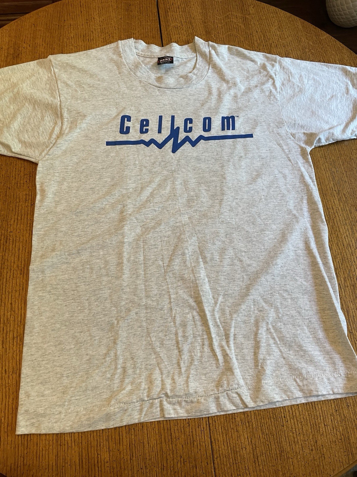 Camiseta Cellcom Fruit of the Loom Gris Estampado Gráfico | Hombre’s L Manga Corta