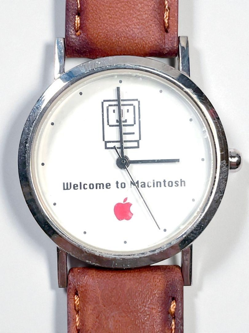 Rare Apple Macintosh Wristwatch Non-Sale Novelty Unused Leather