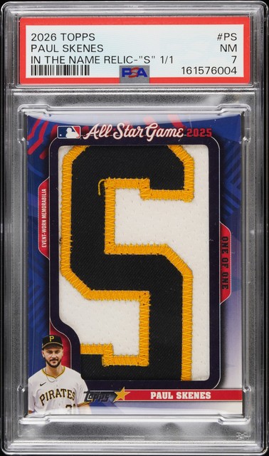 2026 Topps In The Name Relics 1/1 "S" #PS Paul Skenes #/1 PSA 7