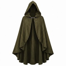 Medieval Hooded Cloak Costume Renaissance Cape for Halloween Cosplay