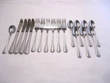 ROGERS TRIO ROSE PETAL STAINLESS FLATWARE KOREA 18-PIECES