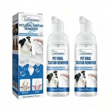 2X Pet Dental Tartar Remover Spray, Dog Cat Foam Teeth Clean Breath Freshener