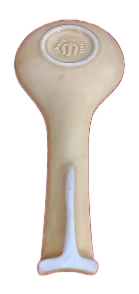 Reposacuchara estufa de gres floral amarillo mostaza hecho en Italia Foto 3 de 4