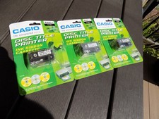 3 Casio Black Ink TR-18BK-s Disc Title Printer Ink Ribbon Cassette - NOS