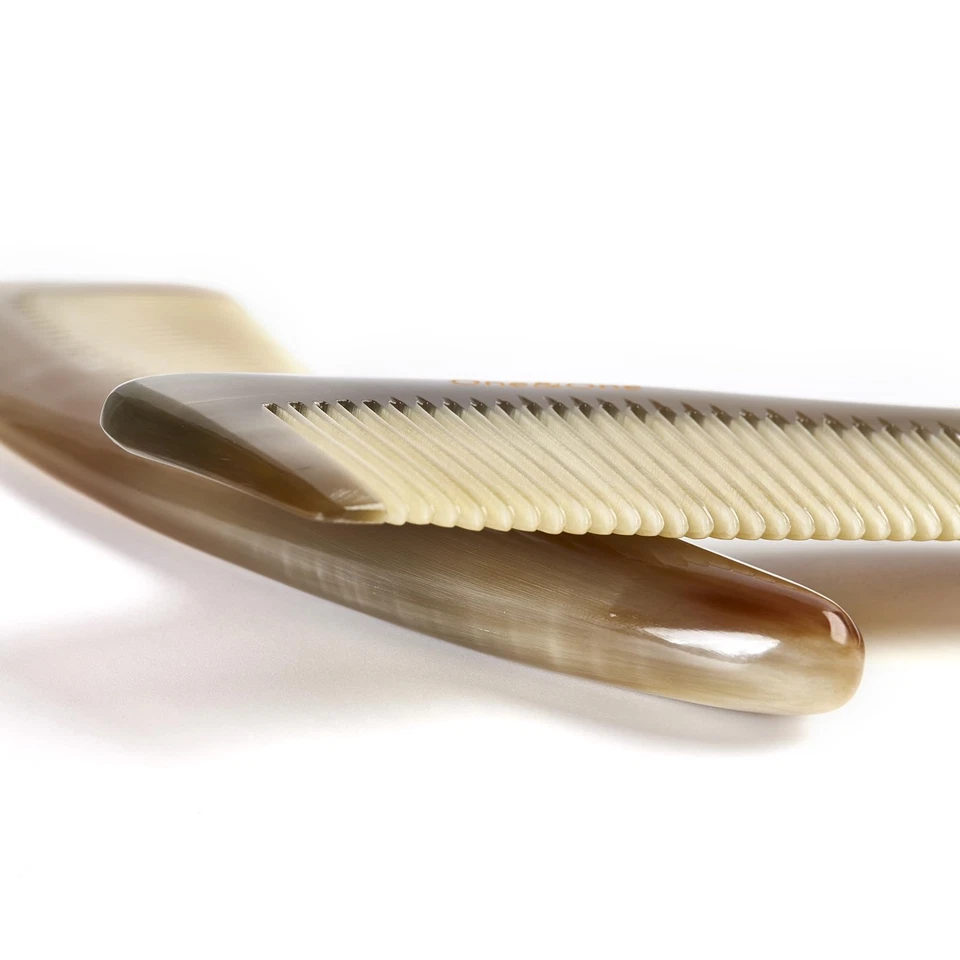 Peines de cuerno naturales para mujer, peine de hueso de dientes finos, peine de pelo de cuerno para hombre mujer... Foto 4 de 4