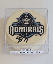 2019 Eeli Tolvanen NHL Signed Puck Autograph Milwaukee Admirals AHL W/Case