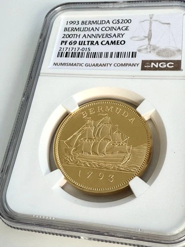 Bermuda - 1993 - 200 Dollars - 200 Years of Bermudian Coinage - NGC PF69 UCAM
