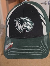 captivating headgear Utah Valley Wolverines Baseball Cap Green On Black Strapbac