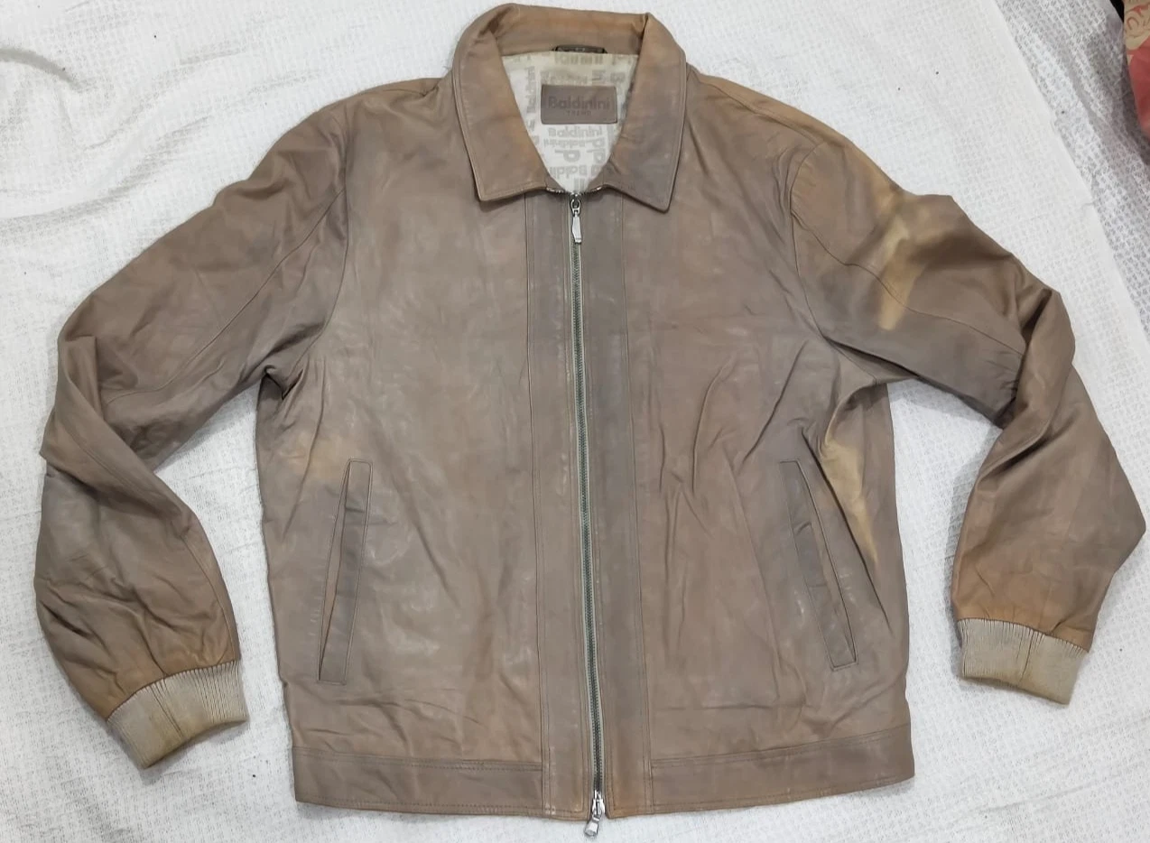 Baldinini Trend Men's Genuine Jacket Brown/Taupe Size 54 Italy - product detail image 1
