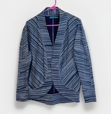 PRANA Sweater Top Women's Size Medium Blue Stripe Cocoon Cardigan