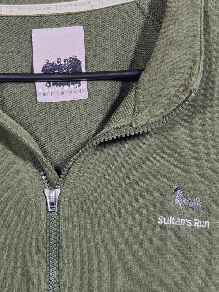 Jersey Ashworth Golf 1/4 Cremallera XL Verde Sultán Run Bordado Foto 2 de 4