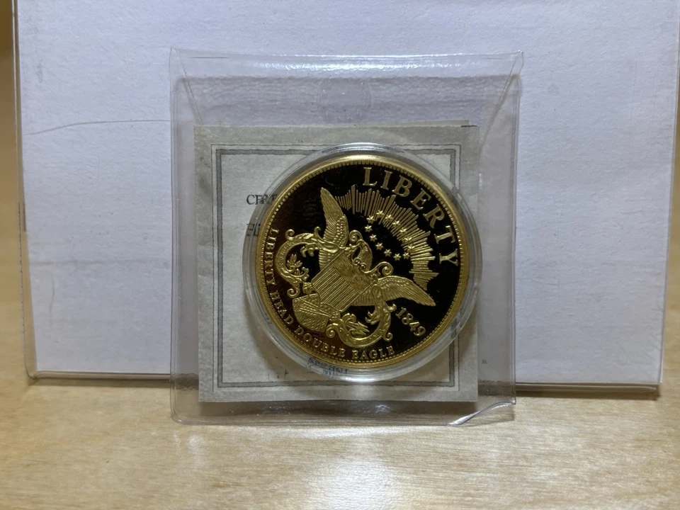 Historic Double Eagle Dollar Trials 1849 US 24k Gold-plated (Free Shipping) - Image 3 of 4