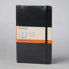 MOLESKINE Notebook Classic Soft Cover LINED Notebook 192 Pages 5” x 8-1/4” BLACK